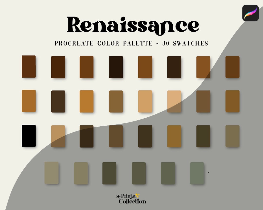 Renaissance Procreate Color Palette Swatch, Digital Color Download, Seasonal Palette, Color