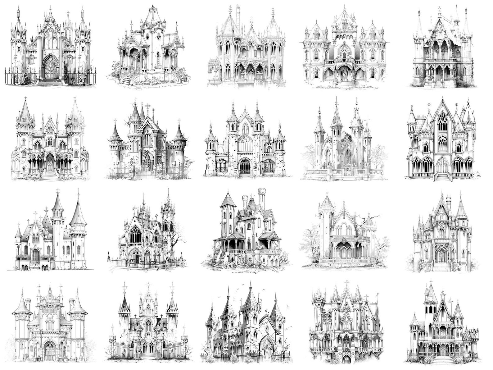 Gothic Castle Photoshop Brushes & Procreate Stamps – 100+ Place House ...