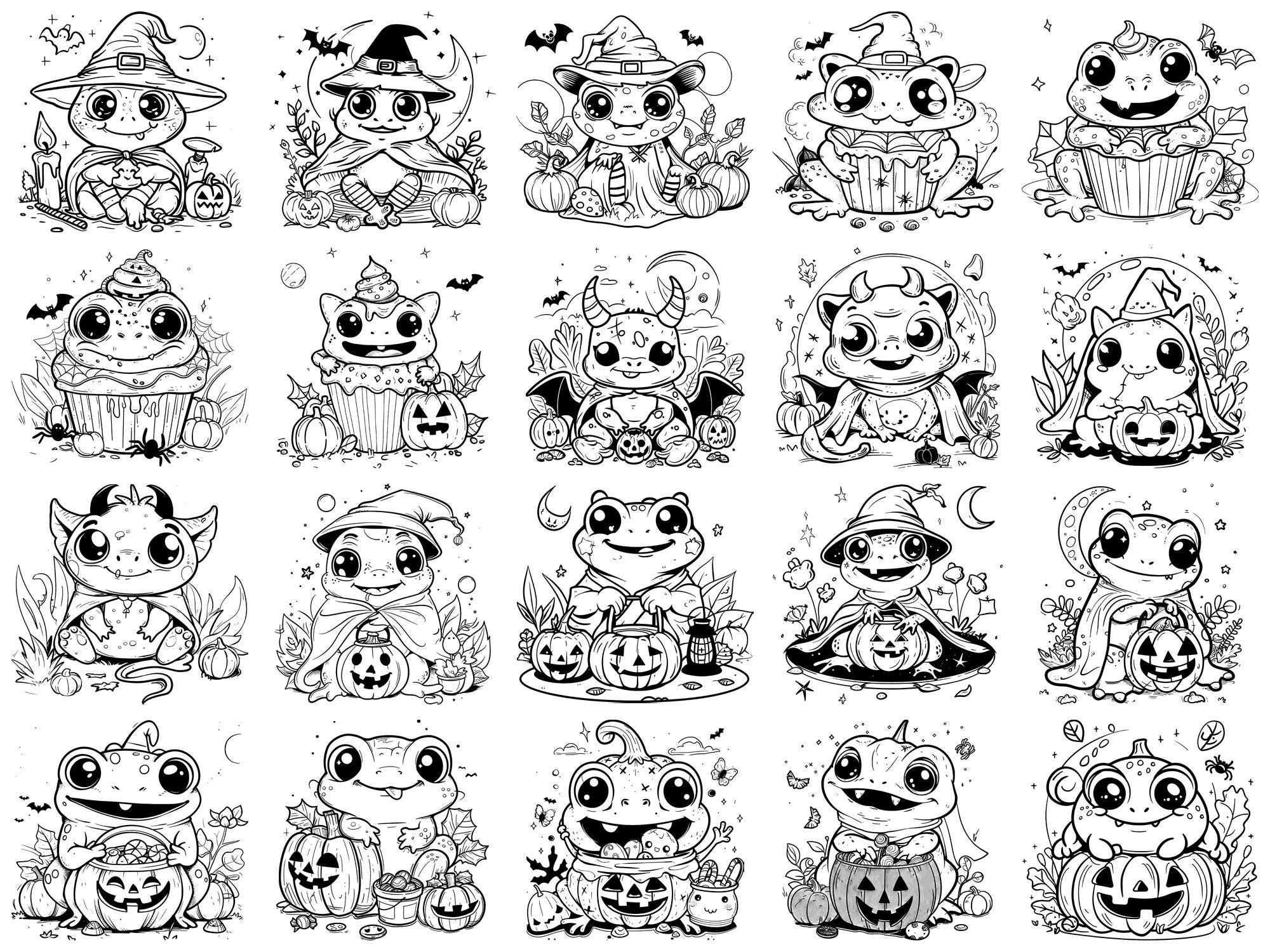 Frog Kawaii Halloween Procreate Stamps & Photoshop Brushes – 100 ...
