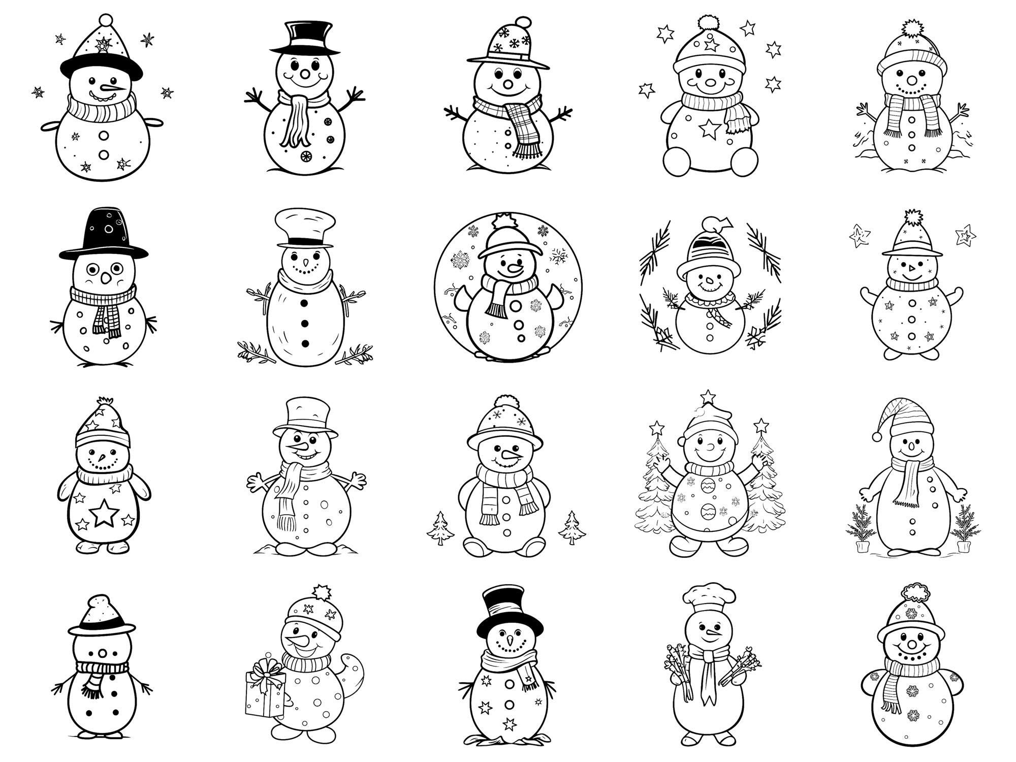Snowman Christmas Photoshop Brushes & Procreate Stamps – 100+ Tattoo ...