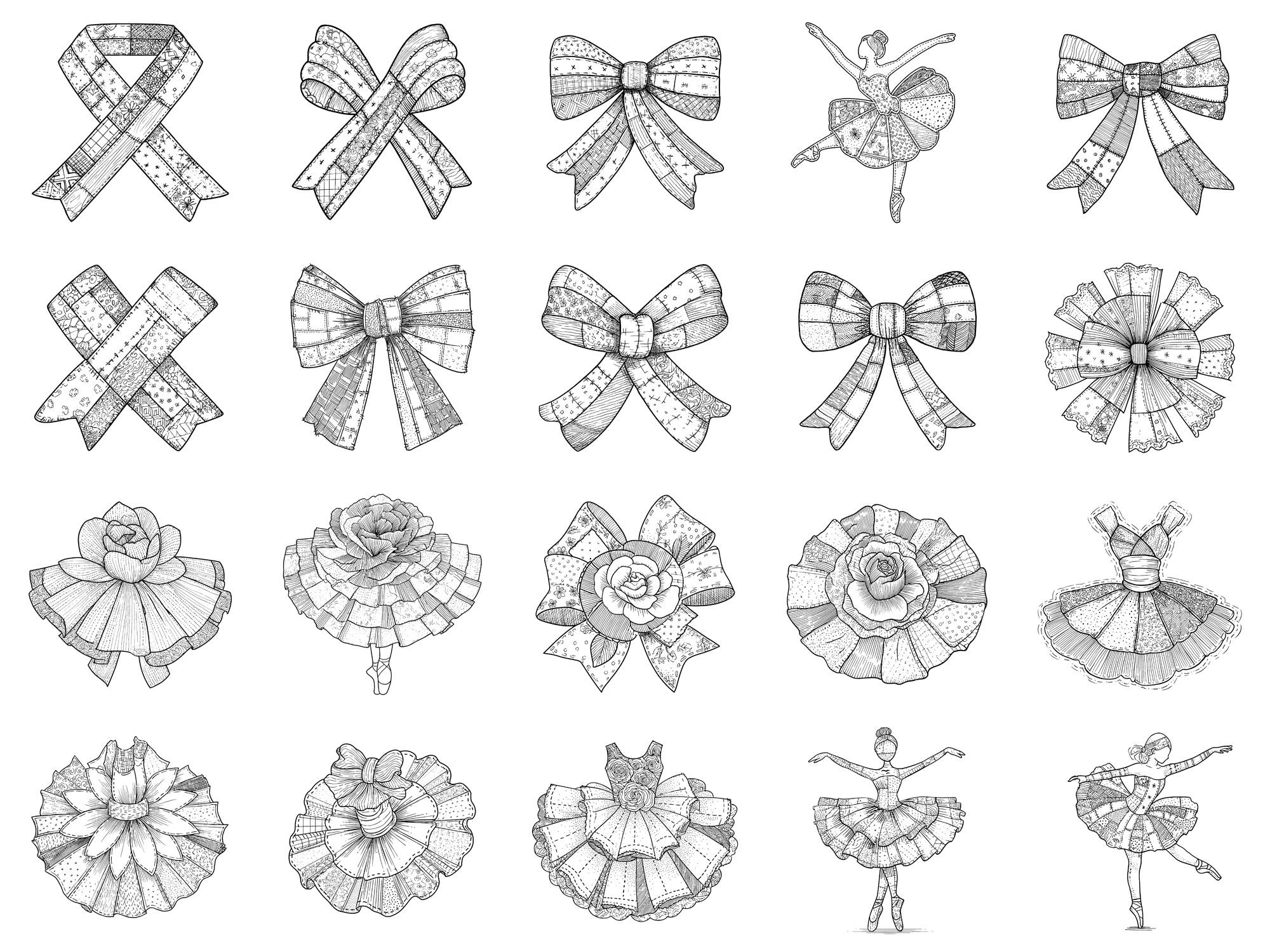 Balletcore Patchwork Photoshop Brushes & Procreate Stamps – 100 ...