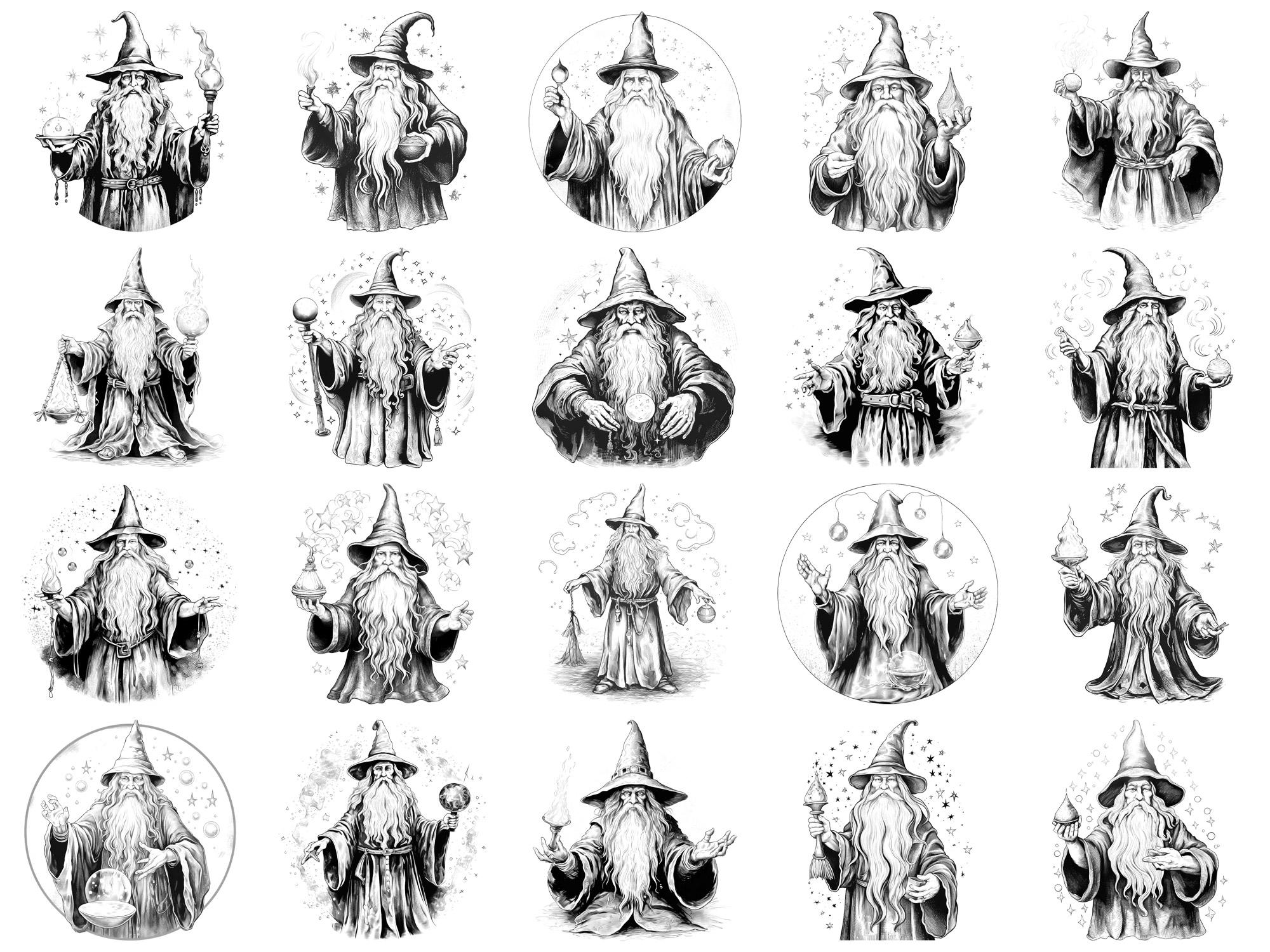 Wizard Procreate Stamps & Photoshop Brushes – 100+ Fantasy Creatures ...