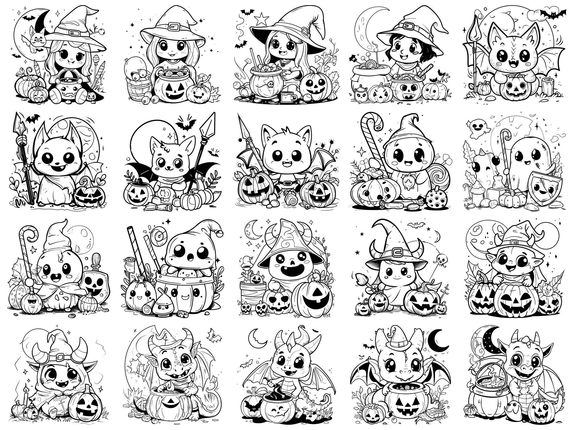 Warrior Kawaii Halloween Procreate Stamps & Photoshop Brushes – 100 ...