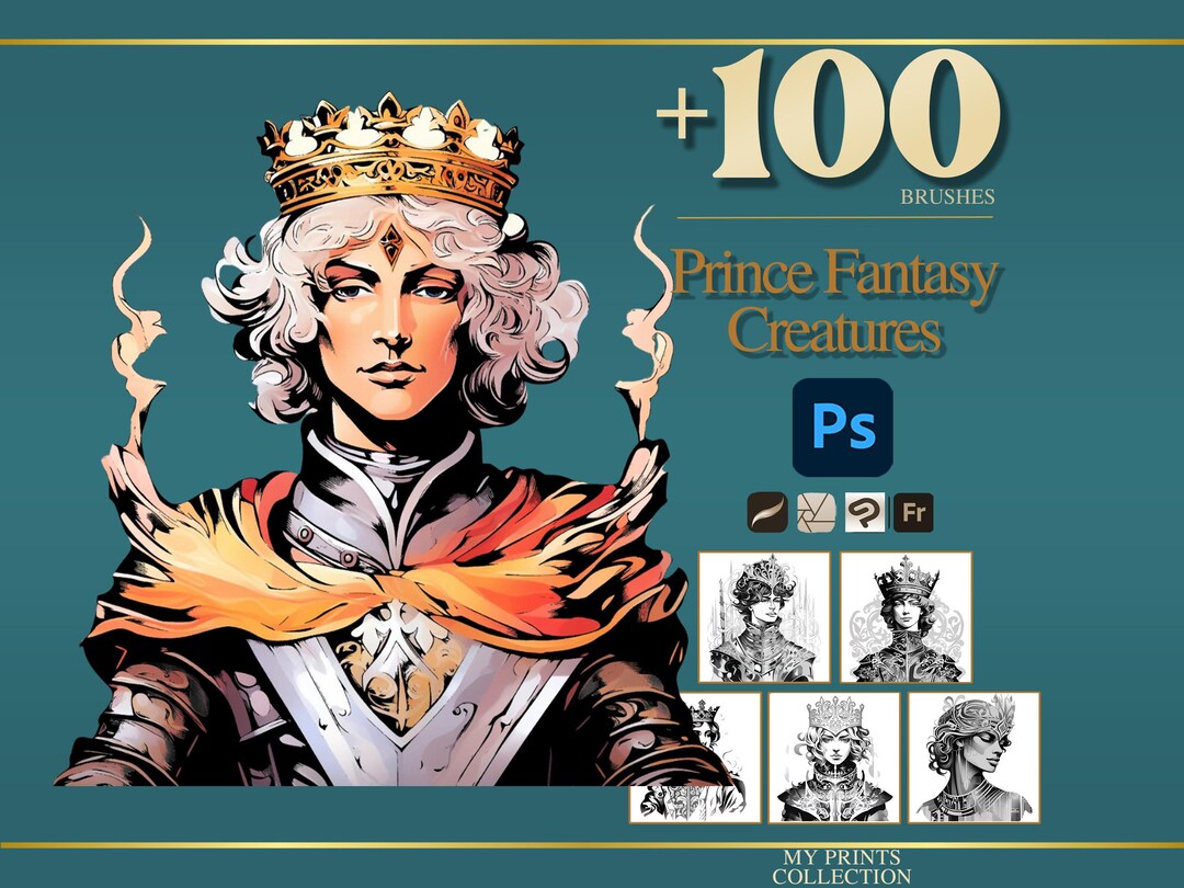 Prince Photoshop Brushes & Procreate Stamps – 100+ Fantasy Creatures ...