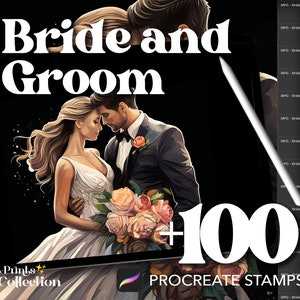 100+ Procreate Bride and Groom Stamps, Wedding People Figure Body Pose Guide, Digital Download, Digital Art Supply, Procreate Brush