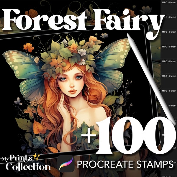 100+ Procreate Wald Fee Briefmarken, Fantasy Kreaturen DND Magisch, wunderlich, digitaler Download, digitale Kunst Versorgung, Procreate Pinsel