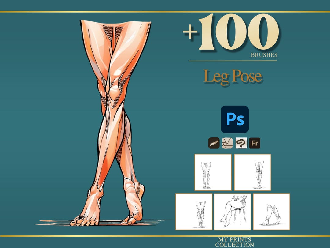 Procreate Legs Leg Pose Photoshop Brushes & Procreate Stamps – 100+ Body Composition ...