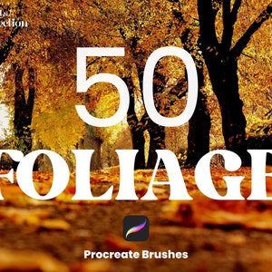 Foliage Procreate Brush Set | 50 Brushes | Tree Stamp | Plant | Leaves | Grass | Clover | Botanical | Florest | Nature | Landscape | Digital