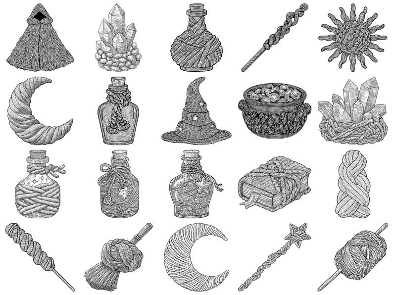 Faux Yarn Witches Potions PNG Bundle – 100+ Cricut & Silhouette Files ...