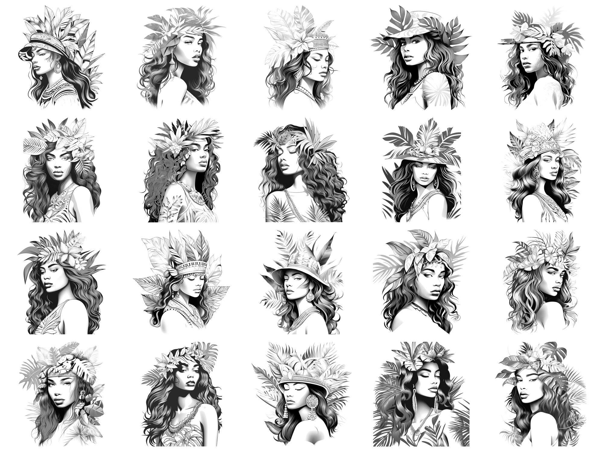 Princess Tropical Photoshop Brushes & Procreate Stamps – 100+ Fantasy ...