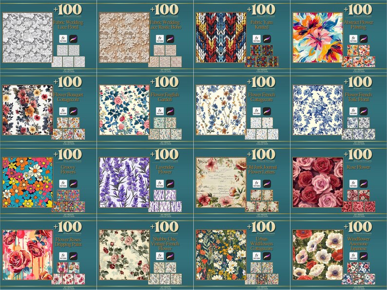 10,000+ Seamless Texture Photoshop PAT Patterns & Procreate Brushes ...
