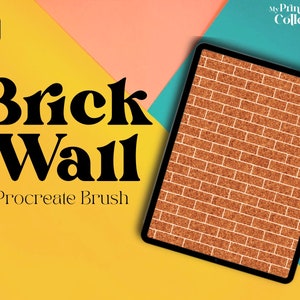 Brick Wall Procreate Single Brush, Seamless Wall Texture Pattern, Floor, Old Brick, Stone, Concrete, Interior Design Tool, Procreate Bundle