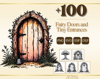 Fairy Doors and Tiny Entrances PNG Clipart, 100+ Enchanted Door & Entry Transparent Download, Fairycore Commercial Use SVG EPS Dxf