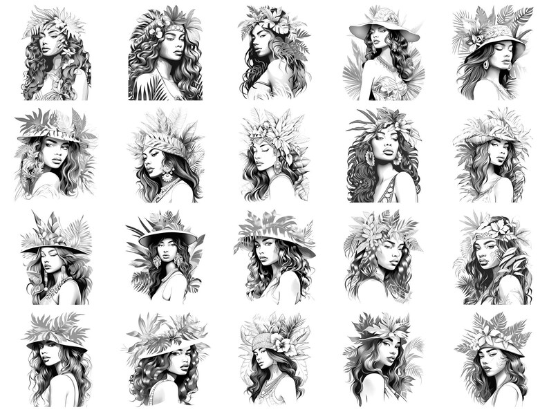 Princess Tropical Photoshop Brushes & Procreate Stamps – 100+ Fantasy ...