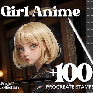 100+ Procreate Head Girl Anime Stamps, Body Figure Pose Sketch Cartoon Manga Chibi, Digital Download, Digital Art Supply, Procreate Brush