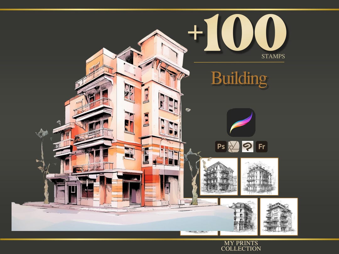 Building Procreate Stamps & Photoshop Brushes – 100+ Place House ...