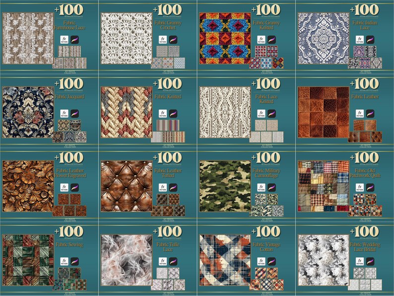 10,000+ Seamless Texture Photoshop PAT Patterns & Procreate Brushes ...