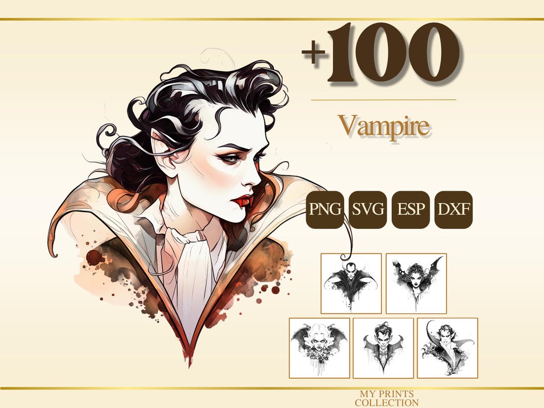 Vampire Halloween PNG Bundle – 100+ Cricut & Silhouette Files, SVG, DXF ...