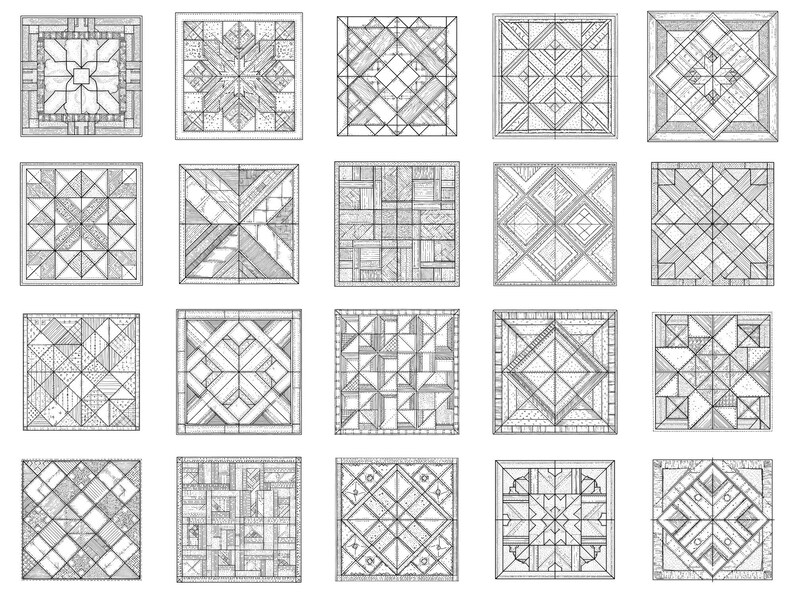 Basic Patchwork Procreate Stamps & Photoshop Brushes - 100+ Fashion Quilt Texture, Tattoo, Digital Art, Clipart, Line Art, Brush Pack Bild 6