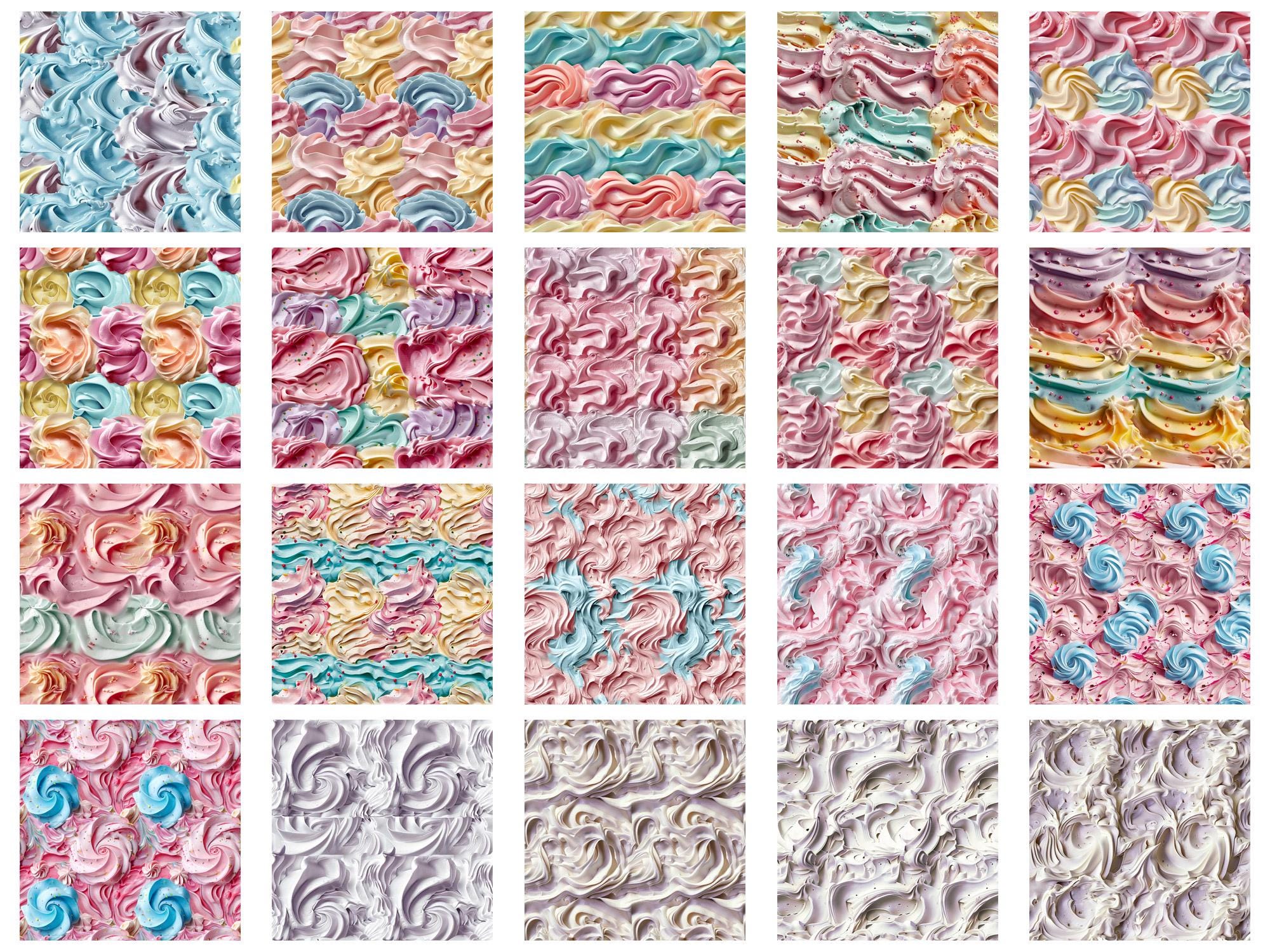 Icing Patterning Cake Frosting Icing Procreate Texture Brush & Photoshop PAT Pattern ...