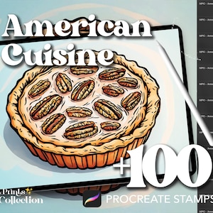 Procreate American Cuisine Stamps: Food & Drink Brush Set (Digital Download)