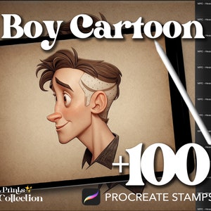 100+ Procreate Head Boy Cartoon Stamps, Body Figure Pose Sketch Manga Chibi Anime, Digital Download, Digital Art Supply, Procreate Brush
