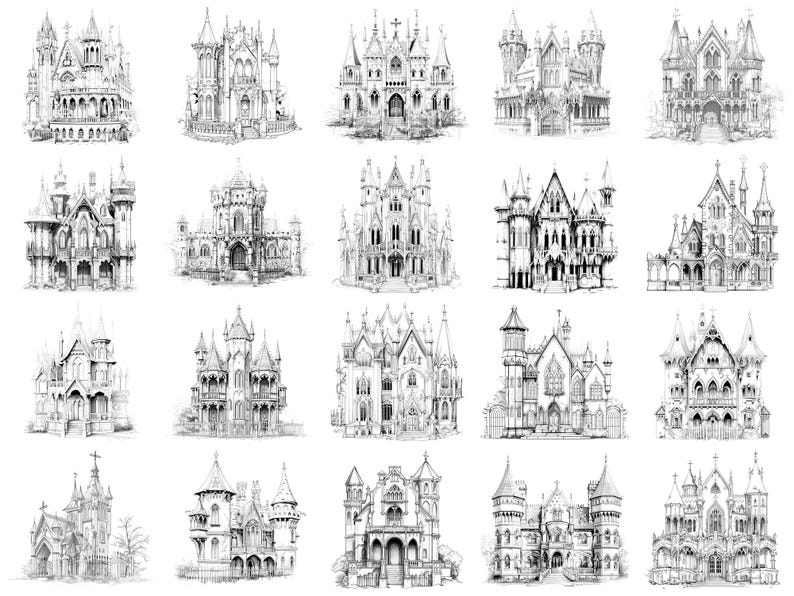 Gothic Castle Photoshop Brushes & Procreate Stamps – 100+ Place House ...