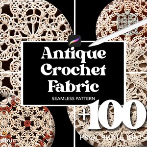 100+ Procreate Antique Crochet Fabric Brushes, Abstract Seamless Pattern Texture Overlay Brushes, Procreate Fashion Textile Knitted Design