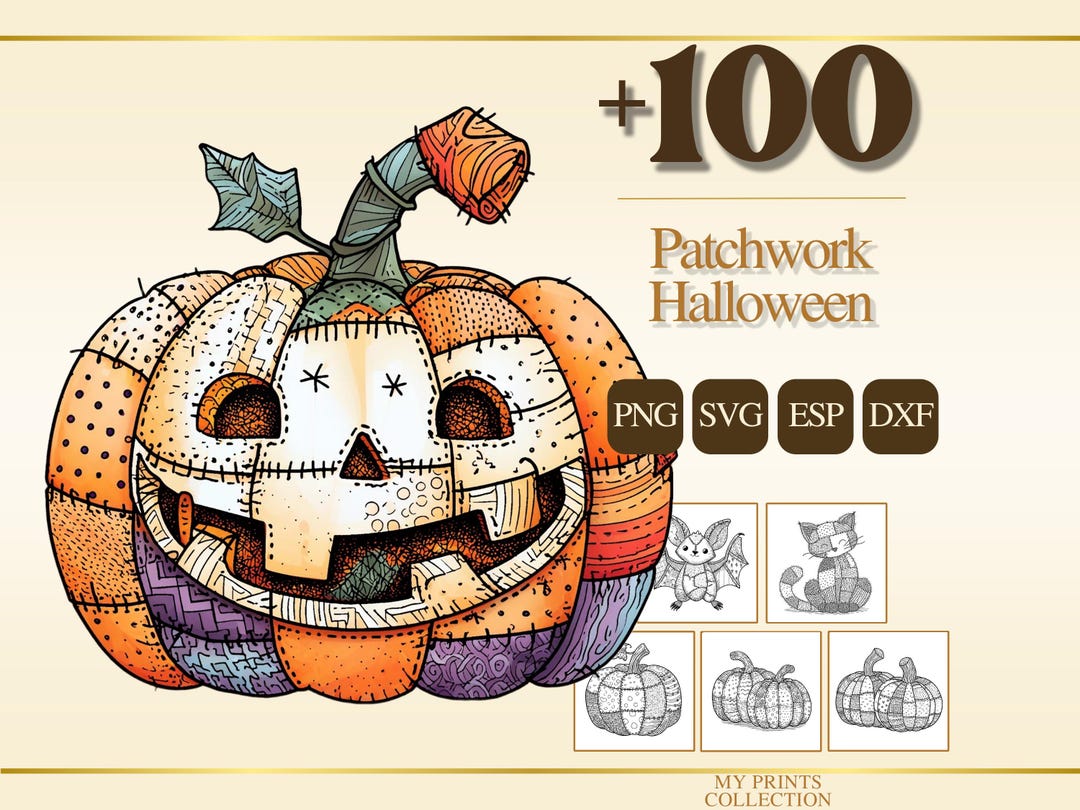 Halloween Patchwork PNG Bundle – 100+ Fashion Quilt Texture, Cricut ...