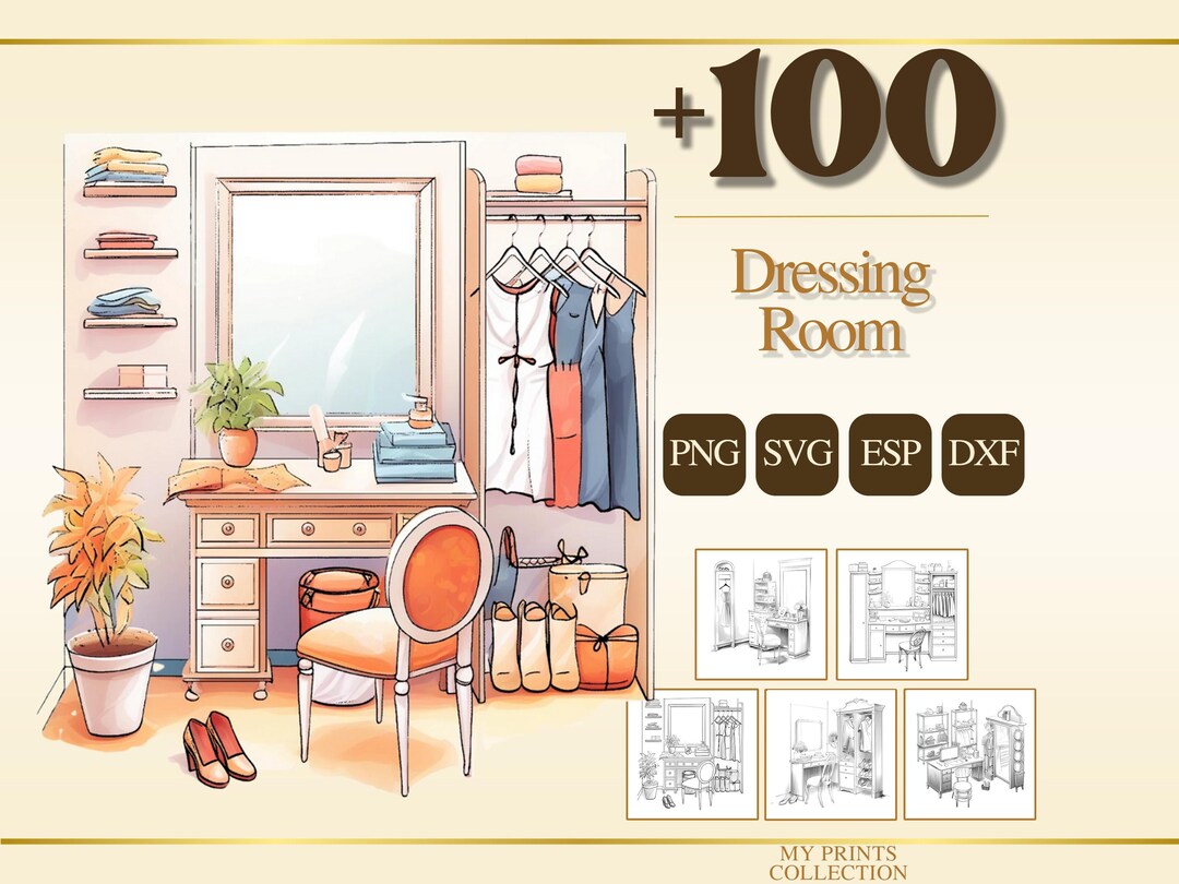 Dressing Room PNG Bundle – 100+ Cricut & Silhouette Files, SVG, DXF ...