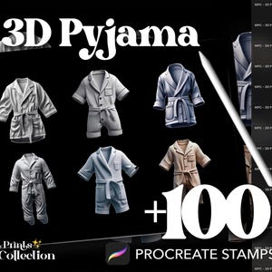 3D Pyjama Stamps: Procreate Brush Set (Digital Download)