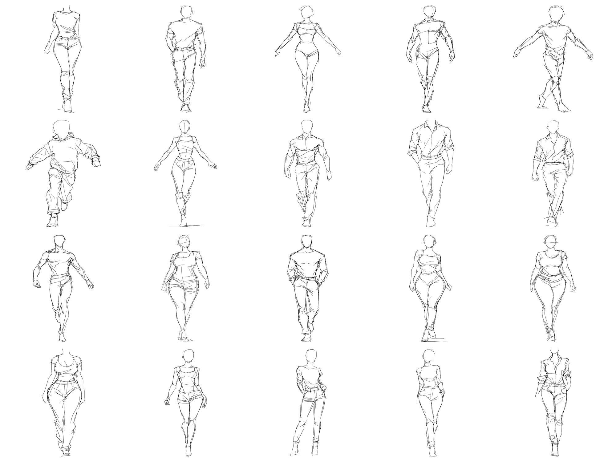 Sitting and Walking Dynamic Poses PNG Bundle – 100+ Cricut & Silhouette ...