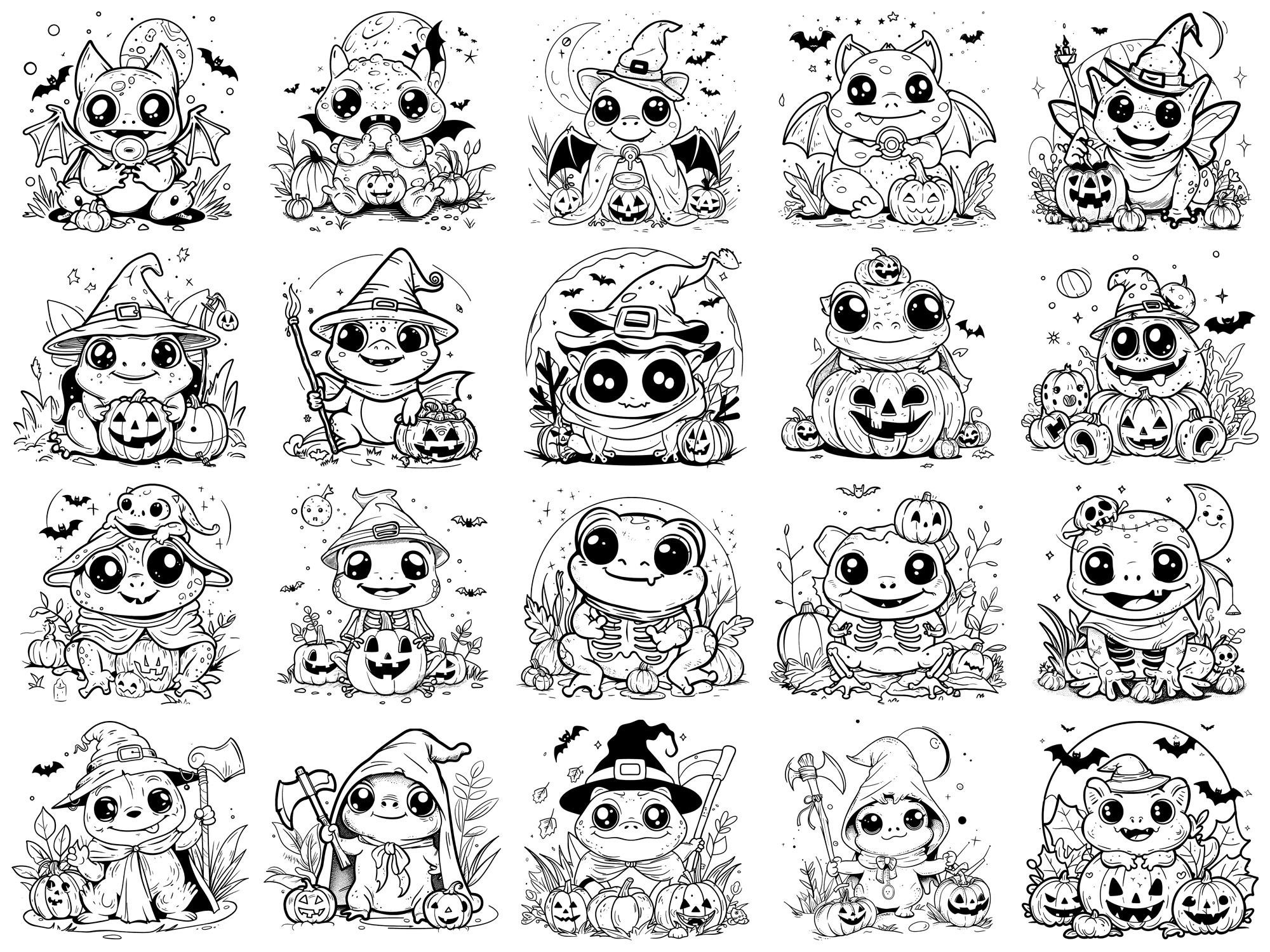 Frog Kawaii Halloween Procreate Stamps & Photoshop Brushes – 100 ...