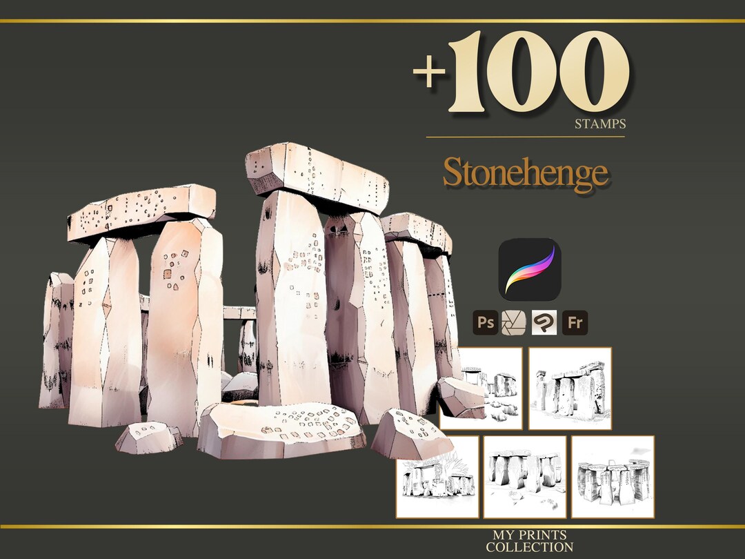 Stonehenge Procreate Stamps & Photoshop Brushes – 100+ Place House ...