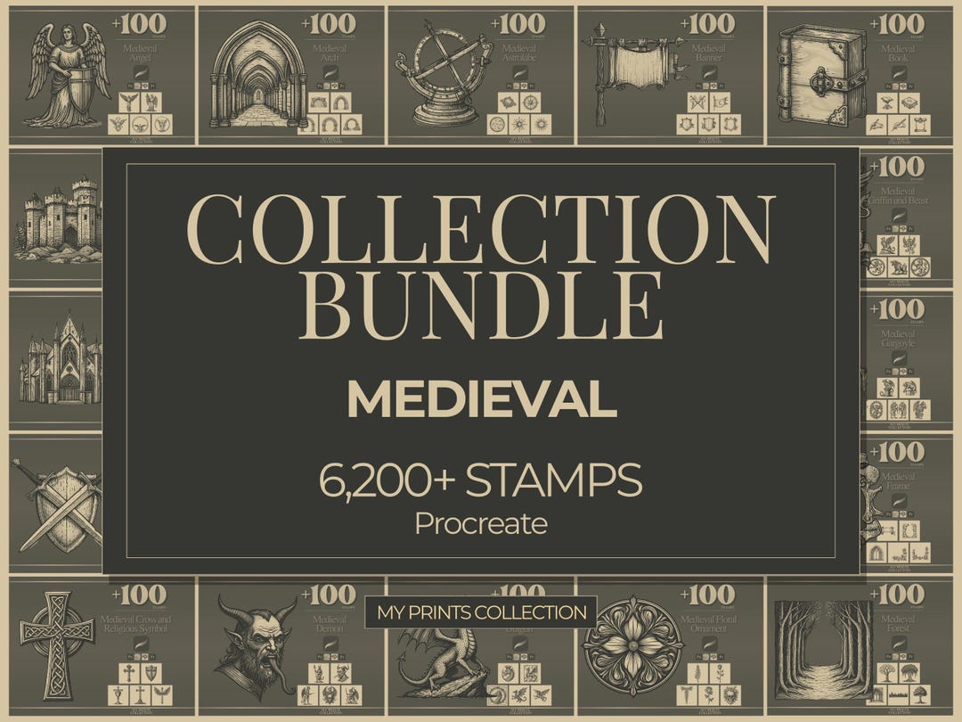 Medieval Procreate Stamps & Photoshop Brushes Collection – 4,800 ...