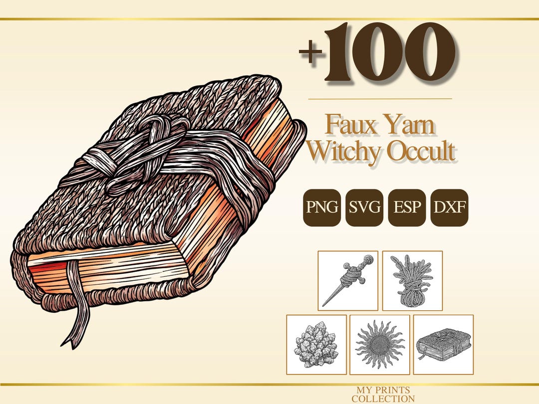 Faux Yarn Witchy Occult PNG Bundle – 100+ Cricut & Silhouette Files ...