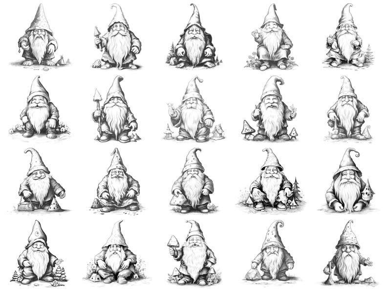 Village Gnome Photoshop Brushes & Procreate Stamps – 100+ Fantasy ...