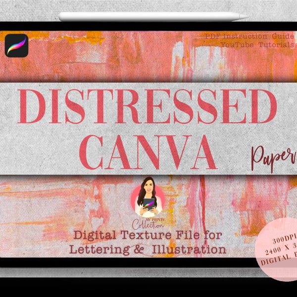 Procreate Distressed Paper Canva | Realistic Texture | Digital Background | Watercolor | Oil | Acrylic | Gouache | Crepe | Cardboard | Linen