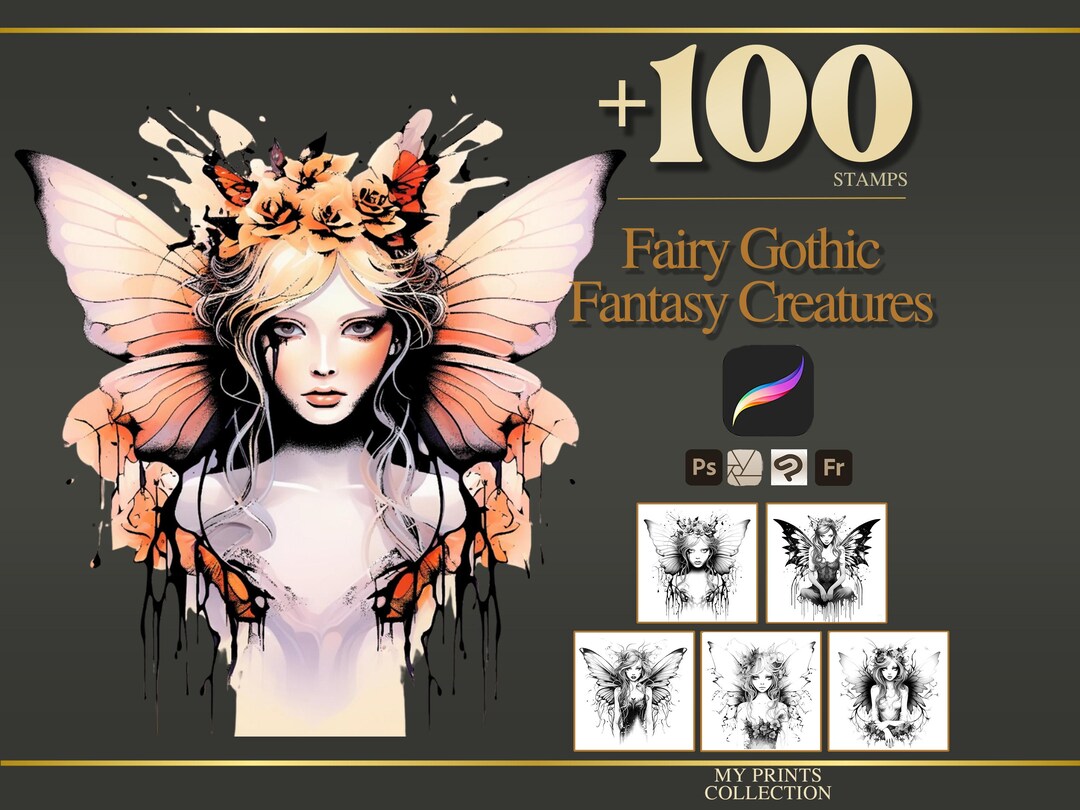 Fairy Gothic Procreate Stamps & Photoshop Brushes – 100+ Fantasy ...