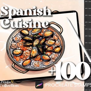 Procreate Spanish Cuisine Stamps: 100+ Food & Drink Brushes (Digital Download)