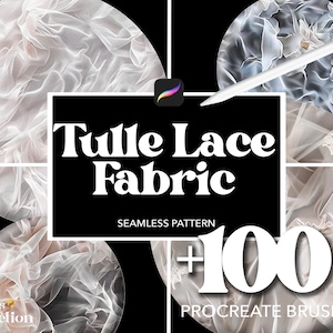 Oltre 100 pennelli per tessuti in tulle e pizzo Procreate, pennelli per sovrapposizione di texture con motivi astratti senza soluzione di continuità, pennelli per tessuti lavorati a maglia Procreate Fashion