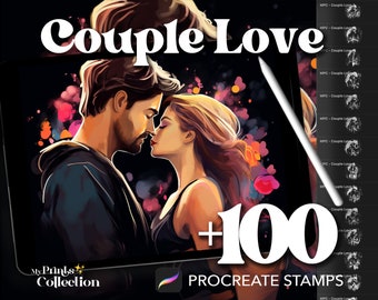 100+ Procreate Couple Love Stamps, Body Human Valentines Day Love Romantic Linear Art, Digital Download, Digital Art Supply, Procreate Brush