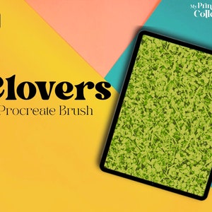 Procreate Clovers Grass Single Brush, Landscape, Nature, Grass, Leaves, Foliage, Botanical, Digital Art