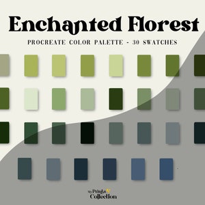 Enchanted Forest Procreate Color Palette, 30-Color Swatch Set for iPad, Digital Art Palette for Procreate App