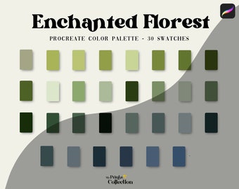 Enchanted Forest Procreate Color Palette, 30-Color Swatch Set for iPad, Digital Art Palette for Procreate App
