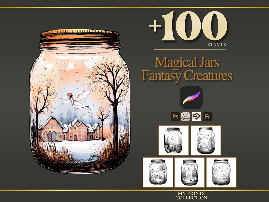 Magical Jars Procreate Stamps & Photoshop Brushes – 100+ Fantasy ...