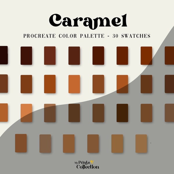 Caramel Procreate Color Palette Swatches, Digital Color Download, Seasonal Palette, Color Palette Bundle, Brown Shades Tone, Earth Nature