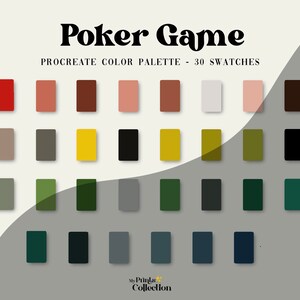 Poker Game Procreate Color Palette Swatches, Digital Color Download, Seasonal Palette, Color Palette Bundle, Colorful Summer Floral Flower