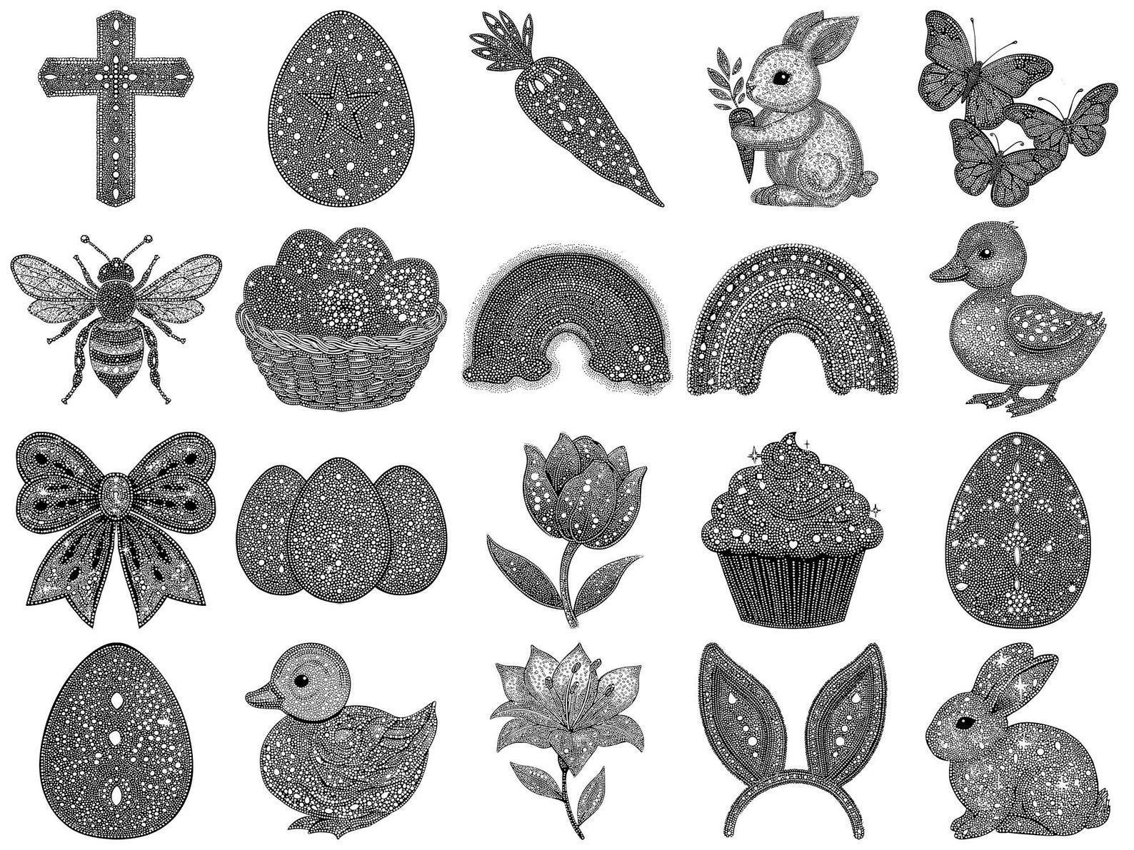 Faux Rhinestone Easter Photoshop Brushes & Procreate Stamps – 100 ...