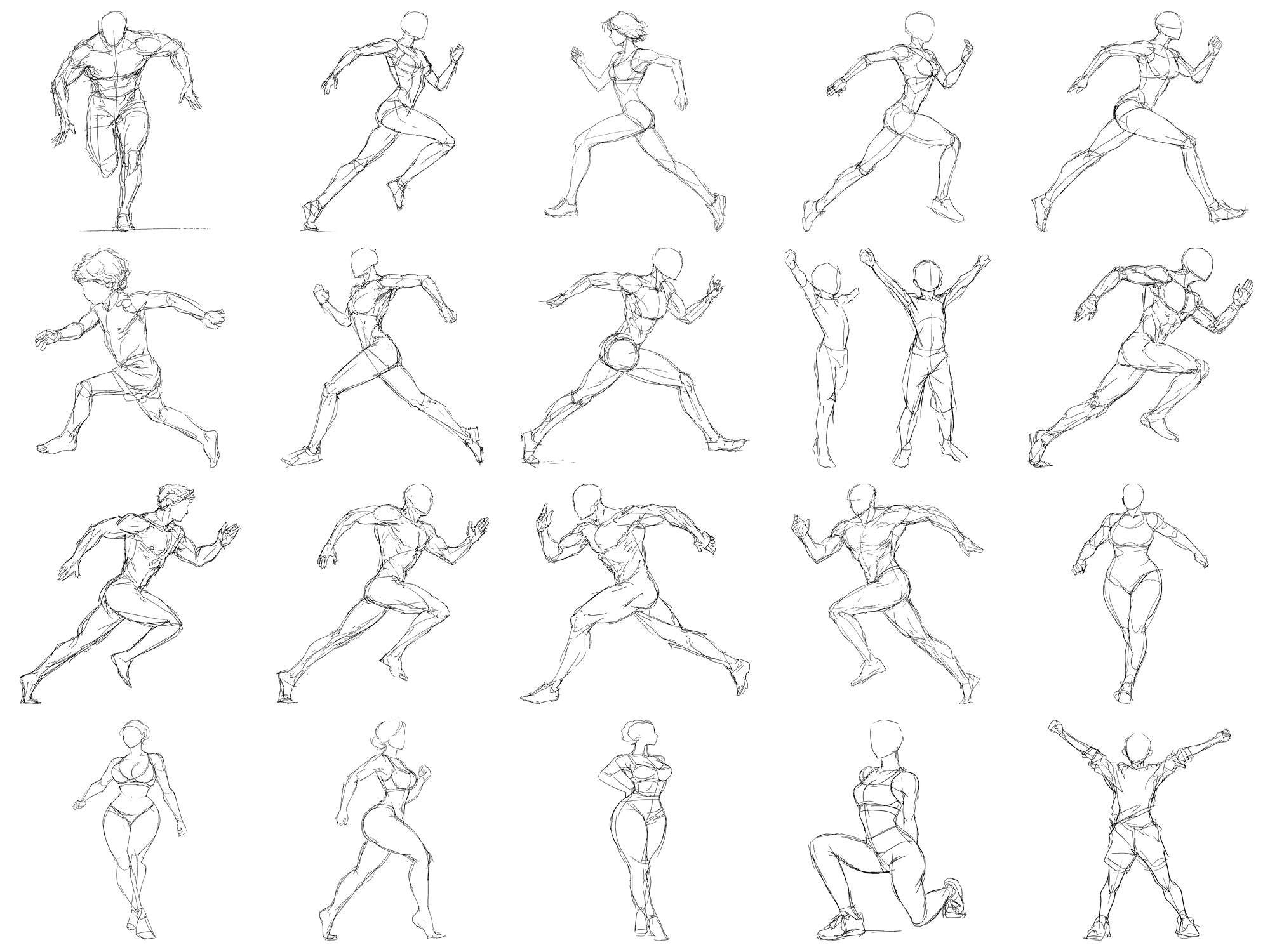 Running and Sprinting Dynamic Poses PNG Bundle – 100+ Cricut ...